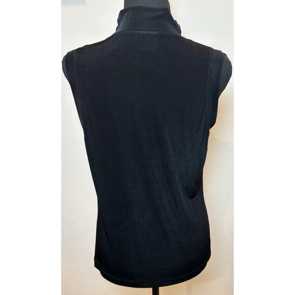 Chico’s Travelers Black High Neck Sleeveless Slinky Top Size 1 (Medium) - Picture 3 of 4
